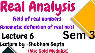 Field of Real Numbers  Axiomatic Definition of Real Numbers  Real Analysis  jammu university [upl. by Rees932]