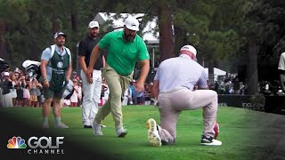 Highlights Travis and Jason Kelces American Century Championship Round 3  Golf Channel [upl. by Retla647]