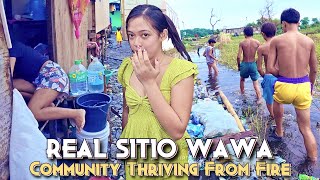 Simple Community Thriving From Fire At Sitio Wawa Barangay Longos Zapote 3 Cavite City  4K 🇵🇭 [upl. by Annabal]