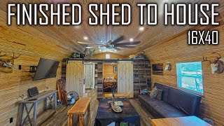 Gorgeous FINISHED Out Shed To House  Alternative Living  Tiny House [upl. by Wiley]