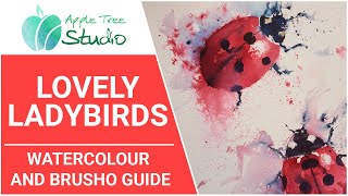 How to Paint Lovely Ladybirds Using Watercolour amp Brusho [upl. by Neile]