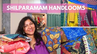 Shilparamam festival shopping  Kanchi kalamkari Ikkat Banaras suit sets  Priyanka Boppana [upl. by Prochoras]