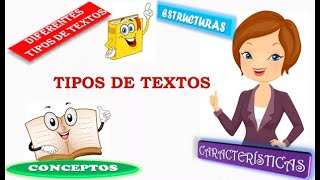 TIPOS DE TEXTOS CONCEPTO ESTRUCTURAS Y CARACTERÍSTICAS [upl. by Laval792]