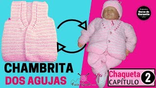 Chambrita Ropón o Ajuar para Bebé Tejido a Palitos  2 5 Chaqueta [upl. by Destinee]