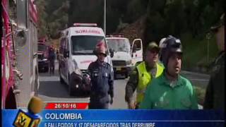 6 fallecidos y 17 desaparecidos tras derrumbe en Colombia [upl. by Evadnee]