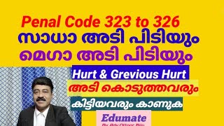 Hurt and Grevious Hurt  സാധാരണ അടിപിടിയും മെഗാ അടിപിടിയും  Indian Penal code 323 to 326 [upl. by Ellehsat]