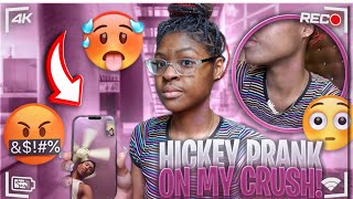 HICKEY PRANK ON MY CRUSH he got mad and pulled up 🤦🏽‍♀️‼️ [upl. by Azer591]