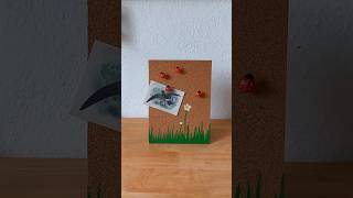 Cute standing pinboard DIY idea for desk home decor easy upcycling ideas back of frame painting boho [upl. by Gav]