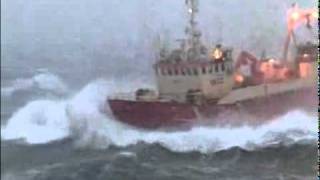 Fishing Boat Becomes Airborne in Winter Icelandic Seas [upl. by Eilraep]