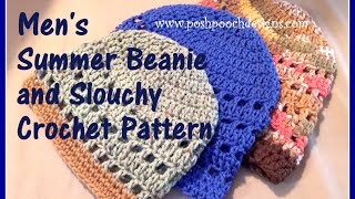 Mens Summer Beanie and Slouchy Crochet Pattern [upl. by Rida]