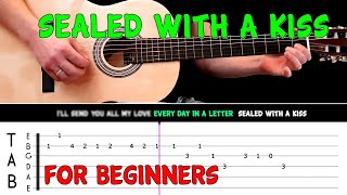 SEALED WITH A KISS  Easy guitar melody lesson for beginners with tabs  Brian Hyland [upl. by Eehtomit]