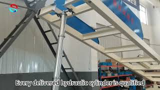 Long stroke single acting multi stage hydraulic ram cylinder testing [upl. by Fruma653]