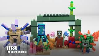 LEGO Minecraft 21180  The Guardian Battle  Stop Motion Speed Build [upl. by Artimed]