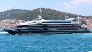 Ferry Catamaran quotKrilo Eclipsequot leaving Split on route to Hvar Croatia [upl. by Siroled]