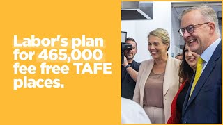 Labors plan for 465000 fee free TAFE places  LIVE from Holmesglen TAFE [upl. by Aitenev814]