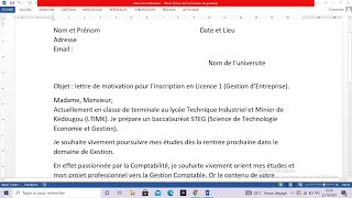 Préinscription Lettre de Motivation pour études en France CAMPUS FRANCE [upl. by Meeka]