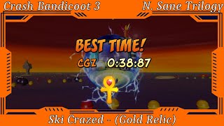 Crash Bandicoot 3 Warped  Ski Crazed Gold Relic [upl. by Nnyliram]