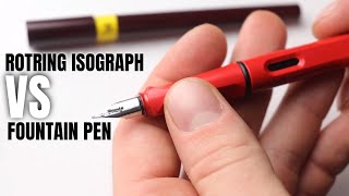 Pen Comparison Rotring Isograph VS Fountain Pen For Drawing [upl. by Ayrotal]