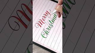 How To Write Merry Christmas In Calligraphy With The Loveleigh Brush shorts procreate [upl. by Noskcaj]