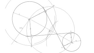 How to draw the internal tangents to two unequal circles [upl. by Rowe484]