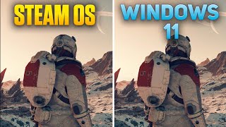 Starfield  SteamOS vs Windows 11  Steam Deck [upl. by Giarla]