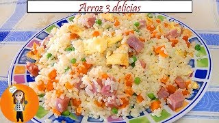 Arroz 3 delicias  Receta de Cocina en Familia [upl. by Akimyt787]