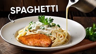 Spaghetti Recipe  White Sauce spaghetti recipe  White sauce pasta with cream [upl. by Iruam]