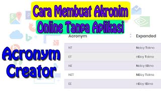 Cara Membuat Akronim Online Tanpa Aplikasi [upl. by Nylyoj644]