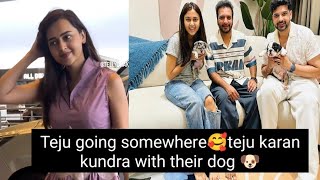 Tejsswi prakash going somewhere teju karan kundra with dog 🐶 daaku amp majnu tejran [upl. by Egreog]