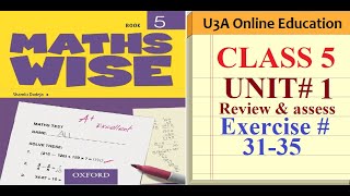 OXFORD Math Class 5 OUP Maths Wise Book 5 Unit 1 Review amp Assess Ex 3135 UrduHindi [upl. by Ilaw533]