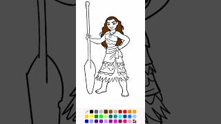 Moana songs how far I’ll go disney coloring shorts viral moana music love fun princess wow [upl. by Milman]