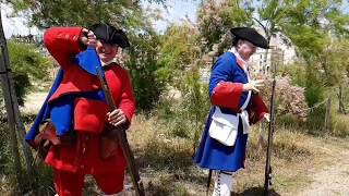 Loading and firing Brown Bess musket SLOW MOTION  Miquelets de Catalunya [upl. by Kimura14]