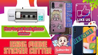 how to put back case sticker using hydrogel mobile cover machine cutting plotter for phone [upl. by Nosiddam]