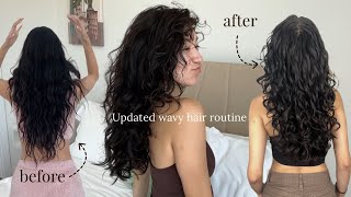 ༄ؘupdated wavy hair routine  2A 2B amp 2C curls  deva cut༄ [upl. by Ag]