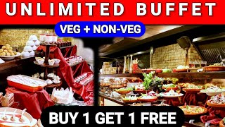 Unlimited Veg  NonVeg Buffet all days  Offer  Buy 1 Get 1 Free  Global buffet Svenska Hotel [upl. by Akirrehs]