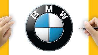 LEARN HOW TO DRAW CAR LOGO BMW STEP BY STEP TUTORIAL [upl. by Heimer]