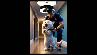 Police officer holding tightly the kitten animation animecartoon anime funny clawbert clawee [upl. by Innes]