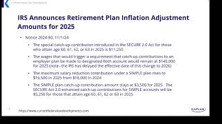 Current Federal Tax Developments  November 4 2024 [upl. by Elleirda]