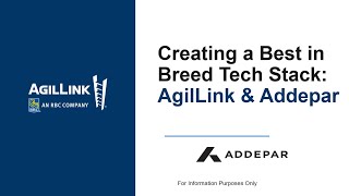 Best of Breed Tech Stack AgilLink and Addepar  General Ledger Integration [upl. by Helas]