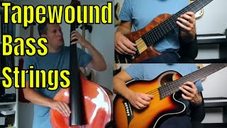 Black Nylon Tape Wound Strings on Three Different Basses  Bass Practice Diary  22nd September 2020 [upl. by Mahala339]