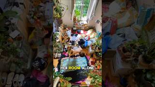 Timelapse  This Woman Tidies Up Her Extremely Messy Room cleaning room timelapse shorts facts [upl. by Marylinda928]