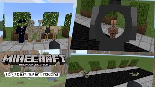 Top 3 Best Military Addons  Minecraft Pocket Edition  118 [upl. by Tenenbaum366]