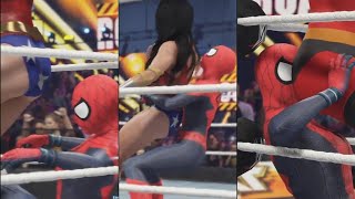 WWE 2K24 request 193 stinkface match Elastigirl and Wonder Woman vs Spiderman [upl. by Kone]