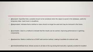 Salesforce developer interview questions part 13 What are annotations in Apex istest future [upl. by Eniotna833]