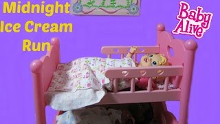 Baby Alive Night Time Ice Cream Run with Yummy Treat and Baby All Gone Dolls [upl. by Packston]