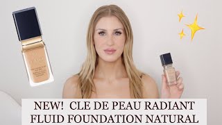 ✨NEW CLE DE PEAU RADIANT FLUID FOUNDATION NATURAL ✨ 12 HOUR WEAR TEST amp REVIEW ✨ [upl. by Rap]