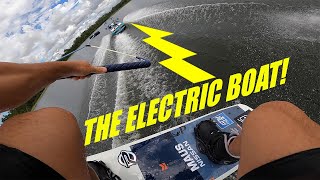 My First Ride Behind An Electric Boat The Nautique GS22E [upl. by Byram691]