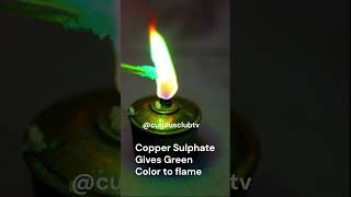 Flame Test  Green Flames on heating Copper Sulphate science [upl. by Eva]