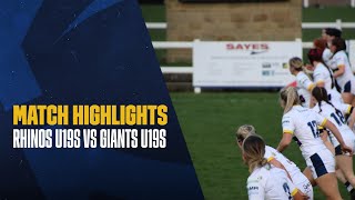 HIGHLIGHTS  Rhinos U19s Academy vs Giants U19s Academy [upl. by Olenolin]