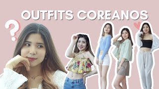 OUTFITS COREANOS PARA UNA SEMANA ✨MODA COREANA 2021  Haul [upl. by Notsehc]